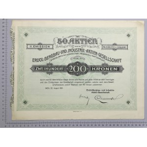 Akc. Bergbau- und Erdölindustriegesellschaft, Em.3, 50x 200 kr 1922