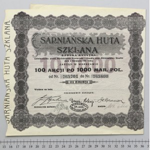 Sarniańska Huta Szklana, Em.3, 100x 1.000 mkp 1923