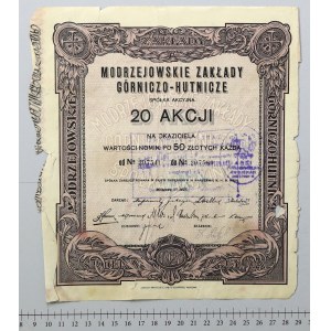 Modrzejowskie Zakłady Górniczo-Hutnicze, 20x 50 Zloty 1927