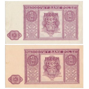 1 zlatá 1946 - barevné varianty (2ks)