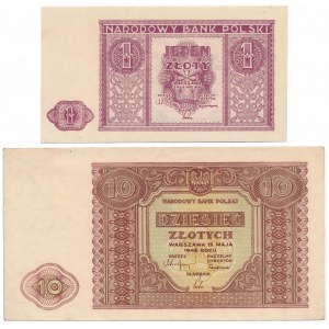 1 i 5 złotych 1946 - zestaw (2szt)