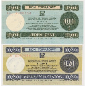 PEWEX 1 cent (velký) a 20 centů (malý) 1979 (2ks)