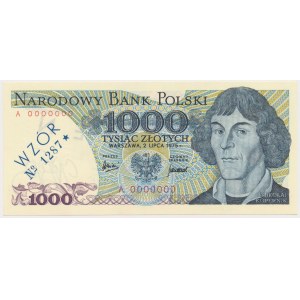 1.000 zł 1975 - WZÓR - A 0000000 - No.1287