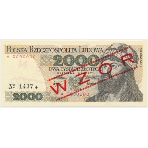 2.000 zł 1977 - WZÓR - A 0000000 - No.1437