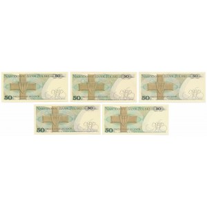 50 Zloty 1975-1988 - KIT von Jahrbüchern (5 Stück)