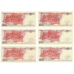 100 złotych 1976-1988 - MIX serii (6szt)