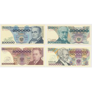 Zestaw 100.000 - 2 mln zł 1990-1992 (4szt)