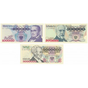 Sada 100 000, 500 000 a 2 miliony liber 1993 (3ks)