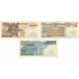 Zestaw 20.000, 50.000 i 100.000 zł 1989-1990 (3szt)