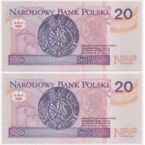 20 zł 1994 - YE - seria zastępcza - kolejne numery (2szt)