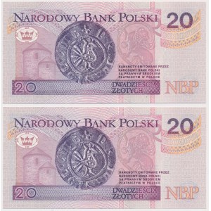 20 zł 1994 - YE - náhradní série - pořadová čísla (2ks)