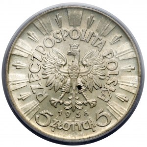 Piłsudski 5 złotych 1938 - piękne