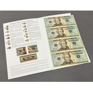 USA, 20 Dollars 2006 - ungeschnitten 4 Stück