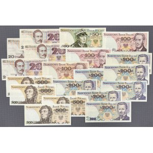 PRL, Banknotensatz (19 Stück)