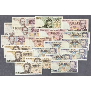PRL, zestaw banknotów (19szt)