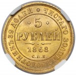 Russia, Alexander II, 5 rubles 1868, Petersburg
