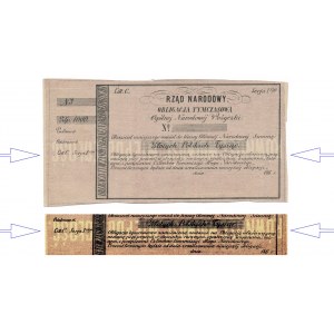Styczniowe povstání, Provizorní dluhopis 1.000 zlotých 1863 - REVERTOVANÝ dotisk