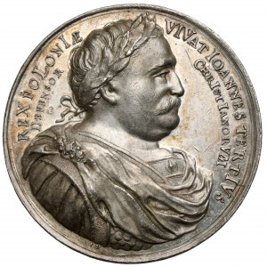 Ján III Sobieski, medaila 1686 - Kráľovský pár - BEAUTIFUL STATE - ex Potocki