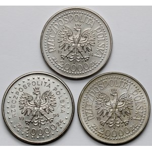 20.000 złotych 1994 zestaw (3szt)