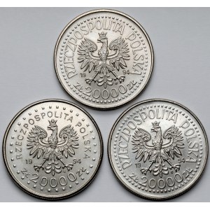 20.000 złotych 1994 zestaw (3szt)