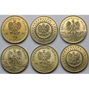 2 złote 1996-1997 zestaw (6szt)