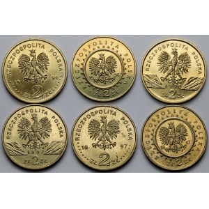 2 złote 1996-1997 zestaw (6szt)