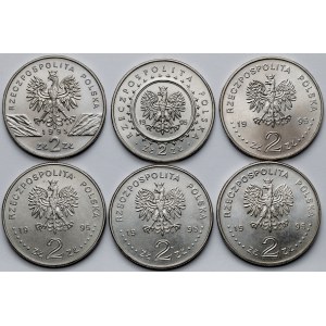 2 złote 1995 zestaw (6szt)