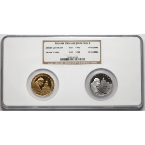 10 złotych 2005 Jan Paweł II w zbiorczym slabie NGC (2szt)