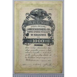 J. Gorecki, W. Kucharski i Ska Fabryka Wyrobów Metalowych, Em.2, 1.000 mkp 1921
