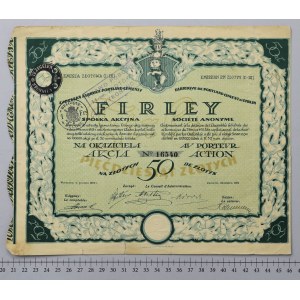 Lubelska Fabryka Portland Cementu FIRLEY, Em.1-9, 50 zł 1925