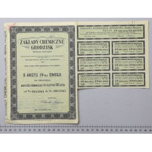 Zakłady Chemiczne Grodzisk, Em.4, 5x 100 zł 1923 - rzadki