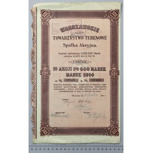 Warszawskie Tow. Terenowe, Em.1, 10x 500 mkp 1921 - rzadka