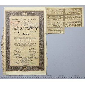 Łódź, TKM, List zastawny 1.000 zł 1933