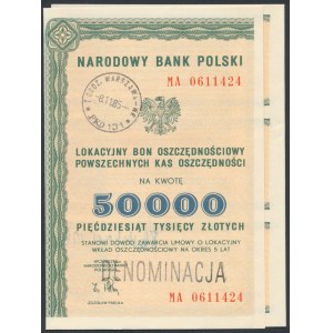 NBP, vkladový spořicí dluhopis 50 000 PLN