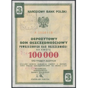 NBP, 3-letni Depozytowy Bon Oszczędnościowy, 100.000 zł