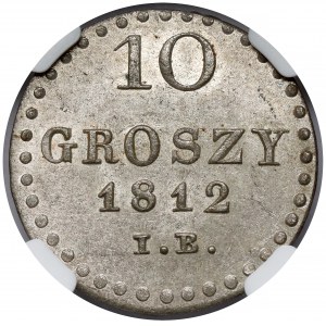 Varšavské vojvodstvo, 10 groszy 1812 IB - KRÁSNE