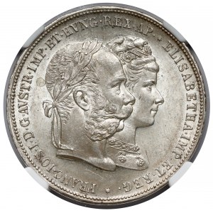 Austria, Francis Joseph I, 2 gulden 1879 - Silver Wedding Jubilee