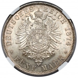 Deutschland, Bayern, 5 Mark 1874-D