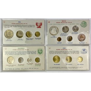 Peru, Mexiko, Guatemala, Čile, sady mincí (17 ks)