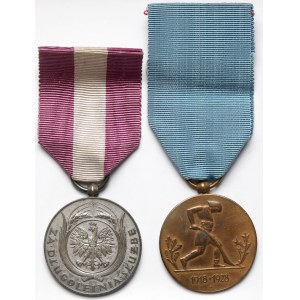 Zweite Republik, Jahrzehnt der wiedererlangten Unabhängigkeit Medaille und Silbermedaille für langjährige Verdienste - Set (2 Stück)