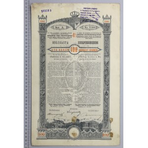 Lvov, oheň. Království haličské a lodomerské..., dluhopis za 100 kr 1893
