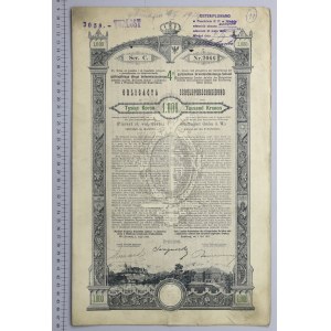 Ľvov, oheň. Kráľovstvo Galície a Lodomerie..., dlhopis na 1 000 kr 1893
