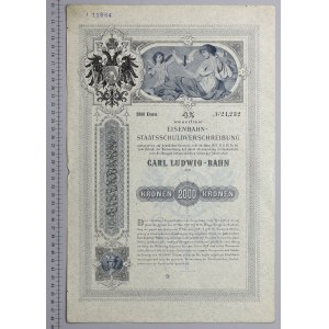 Železnica Karla Ludwiga v Galícii, dlhopis na 2 000 kr 1902