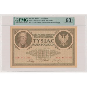 1 000 mkp 1919 - séria B - označené dvakrát