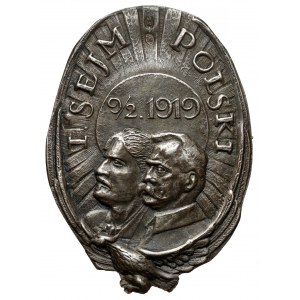 Druhá republika, stříbrný odznak - 1. polský Sejm 9/2 1919