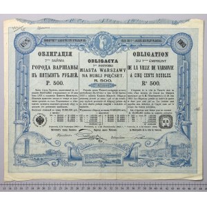 Warszawa 7-ma Pożyczka, Obligacja na 500 rub 1903