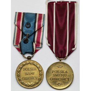 II RP a PSZnZ, Medaila, Pamätná medaila za vojnu 1918-1921 a Medaila armády za vojnu 1939-1945- POLSKO SWEMU OBROÑCY