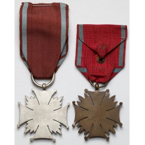 PRL i II RP, Srebrny (mennica przed 1952) i Brązowy (Gontarczyk) Krzyż Zasługi - zestaw (2szt)