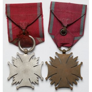 II RP, Srebrny i Brązowy Krzyż Zasługi - Gontarczyk - zestaw (2szt)