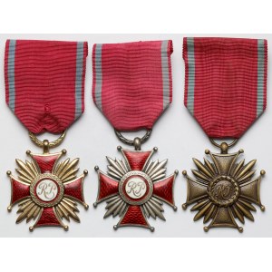 PRL i II RP, Krzyże Zasługi z monogramem RP - w tym Brązowy-Gontarczyk - zestaw (3szt)